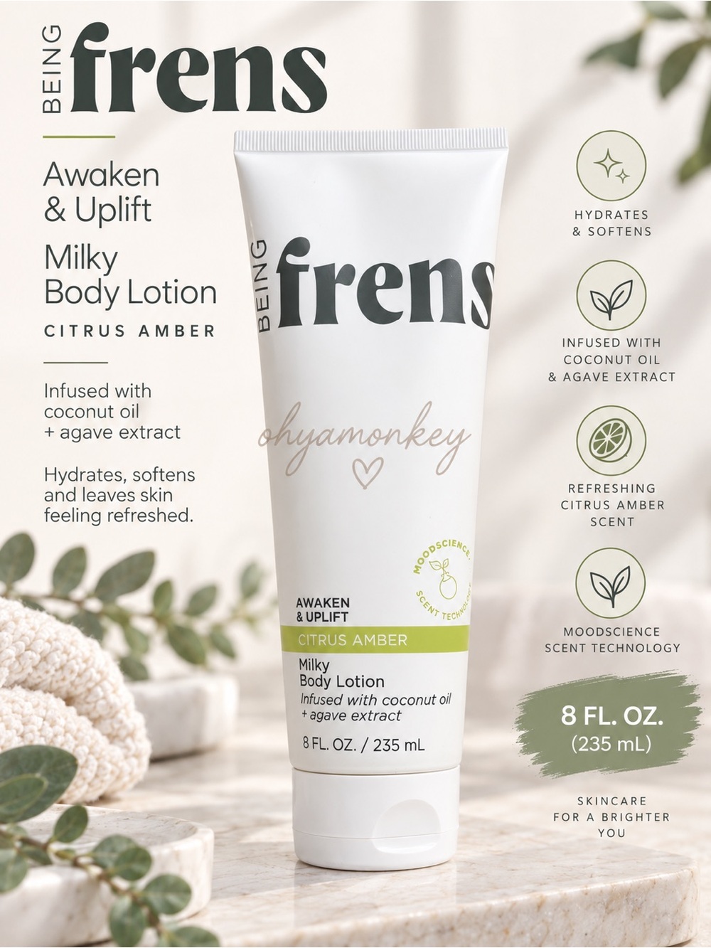 Awaken & Uplift Milky Body Lotion — Citrus Amber (White)